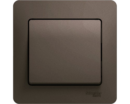 Выключатель 1-клавишный в сборе Schneider Electric Glossa, GSL000812, Шоколад