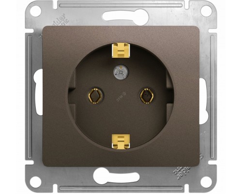 Розетка с заземлением, Schneider Electric Glossa, GSL000843, Шоколад