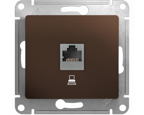 Компьютерная розетка RJ45  кат.5E Schneider Electric Glossa, GSL000881K, Шоколад