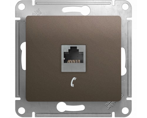 Телефонная розетка  RJ11 Schneider Electric Glossa, GSL000881Т, Шоколад