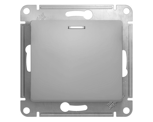 Выключатель 1-клавишный с подсветкой Schneider Electric Glossa, GSL000313,  Алюминий