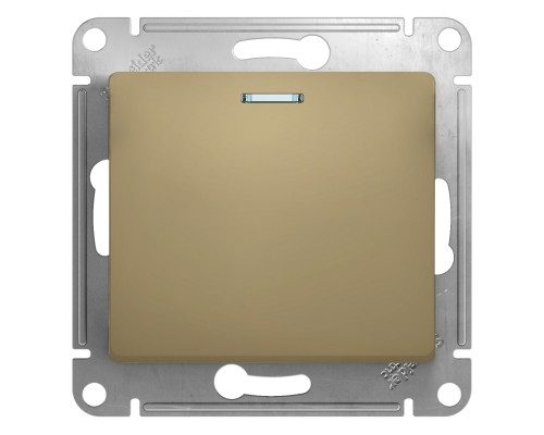 Выключатель 1-клавишный с подсветкой Schneider Electric Glossa, GSL000413, Титан