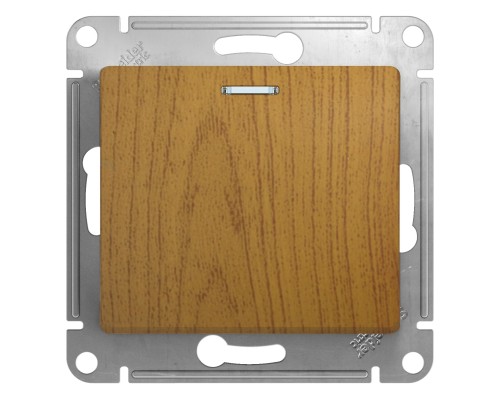 Выключатель 1-клавишный с подсветкой Schneider Electric Glossa, GSL000513,  Дуб