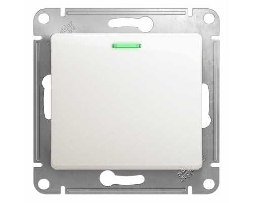 Выключатель 1-клавишный с подсветкой Schneider Electric Glossa,, GSL000613, Перламутр