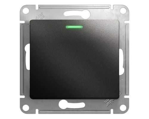 Выключатель 1-клавишный с подсветкой Schneider Electric Glossa, GSL000713,  Антрацит