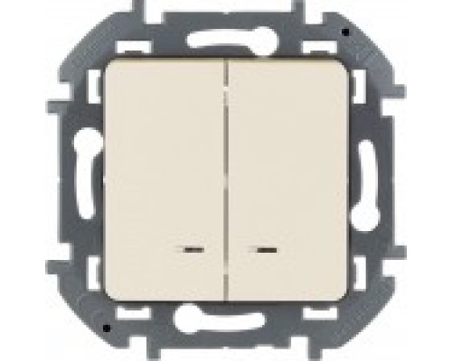 Выключатель двухклавишный с подсветкой Legrand Inspiria 673631 слоновая кость
