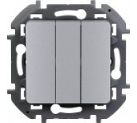 Выключатель трехклавишный Legrand Inspiria 673642 алюминий