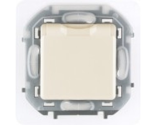 Розетка с крышкой и шторками IP44 Legrand Inspiria 673741 слоновая кость