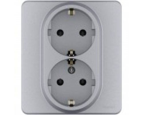 Розетка двойная с заземлением Legrand Inspiria 673752 алюминий