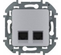 Розетка компьютерная 2хRJ-45 UTP CAT6 Legrand Inspiria 673842 алюминий