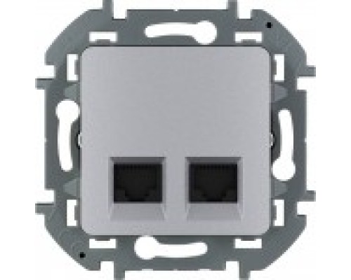 Розетка компьютерная 2хRJ-45 UTP CAT6 Legrand Inspiria 673842 алюминий