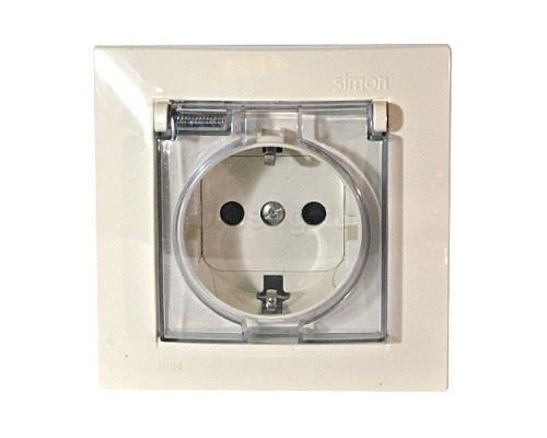 РОЗЕТКА С КРЫШКОЙ SIMON 1590450-031(НЕ УСТАНАВЛИВАЕТСЯ В МНОГОПОСТОВУЮ РАМКУ)