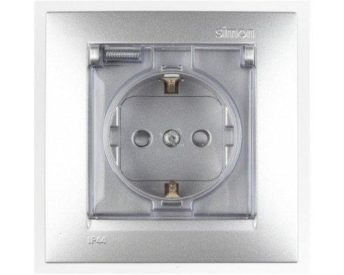 РОЗЕТКА С КРЫШКОЙ SIMON 1590450-030 (НЕ УСТАНАВЛИВАЕТСЯ В МНОГОПОСТОВУЮ РАМКУ)