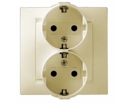 ДВОЙНАЯ РОЗЕТКА С ЗАЗЕМЛЕНИЕМ SIMON 1591459-031 СЛОН.КОСТЬ