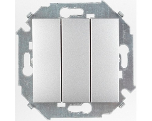 ВЫКЛЮЧАТЕЛЬ ТРЁХКЛАВИШНЫЙ SIMON 1591391-033 АЛЮМИНИЙ