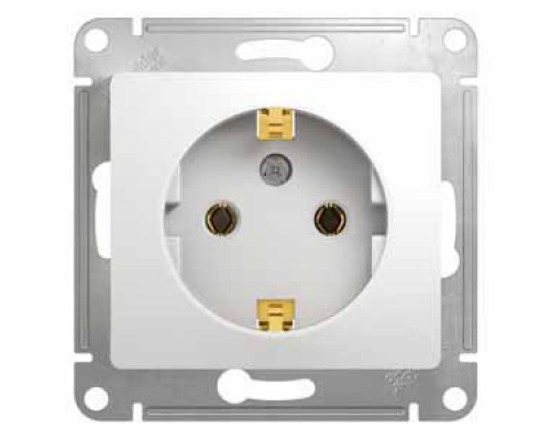 Розетка 1-я c заземлением Schneider Electric Glossa.