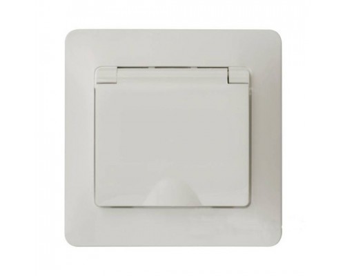 Розетка 1-я с крышкой Schneider Electric Glossa.(В сборе)