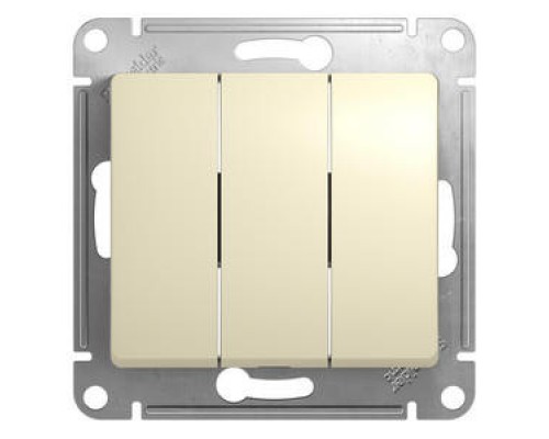 Выключатель 3-клавишный Schneider Electric Glossa, бежевый