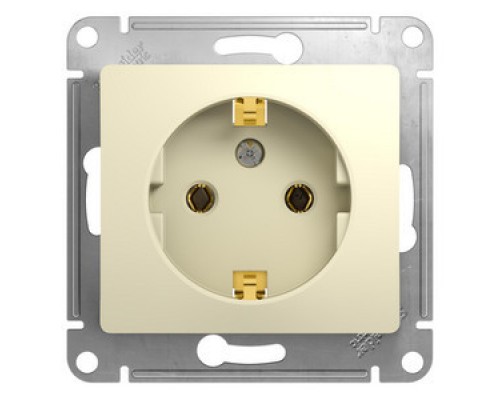 Розетка 1-я c заземлением Schneider Electric Glossa.