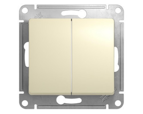 Выключатель 2-клавишный Schneider Electric Glossa, бежевый