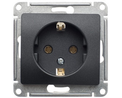 Розетка 1-я c заземлением Schneider Electric Glossa.