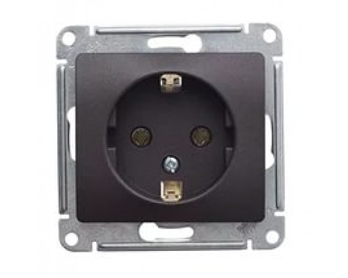 Розетка 1-я c заземлением Schneider Electric Glossa.