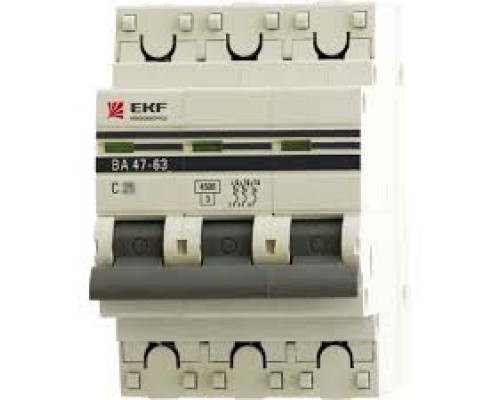  Автоматические выключатели EKF ВА 47-63 3Р 16А 4,5кА