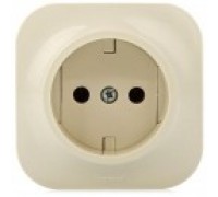 Розетка одинарная Legrand "Quteo", без заземления, цвет: крем