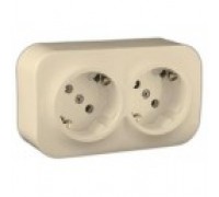 Розетка двойная Legrand "Quteo", с заземлением, цвет: крем