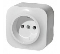 Розетка одинарная Legrand "Quteo", без заземления, цвет: белый