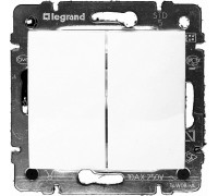 Выключатель  двухклавишный Legrand Valena (белый)