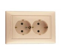 Розетка с/з двойная Legrand Valena (крем)